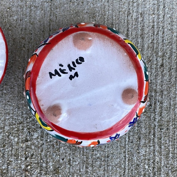 Mexican Pottery Colorful Bowl Trinket Dish Talavera Clay - Picture 4 of 4